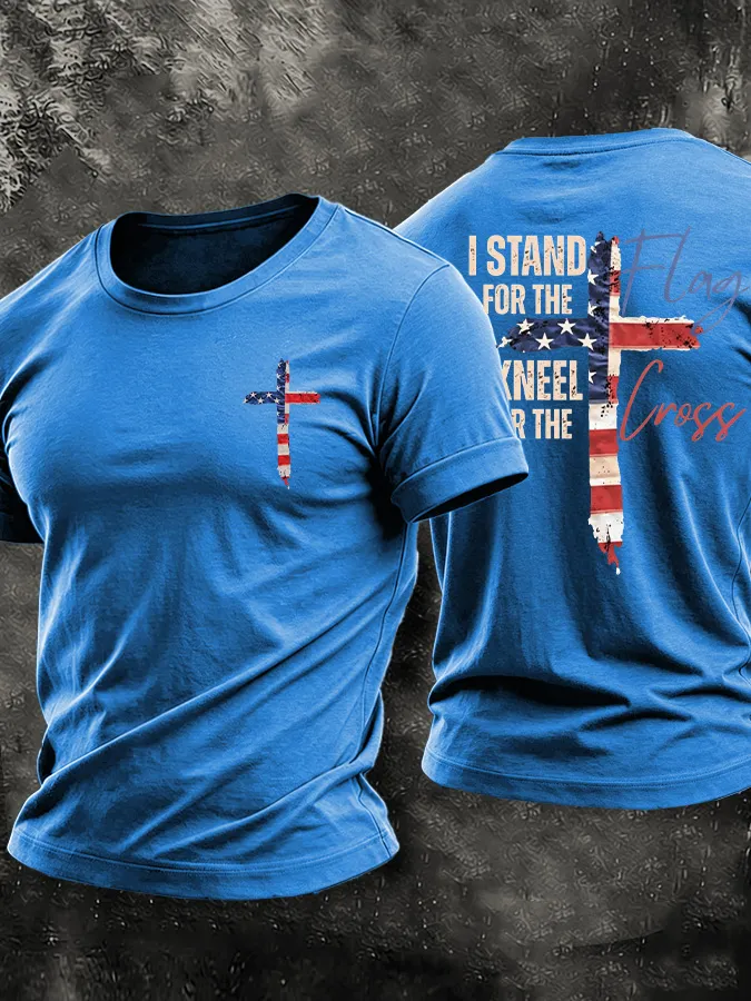 Men'S American Faith Flag Printed Casual T-Shirt