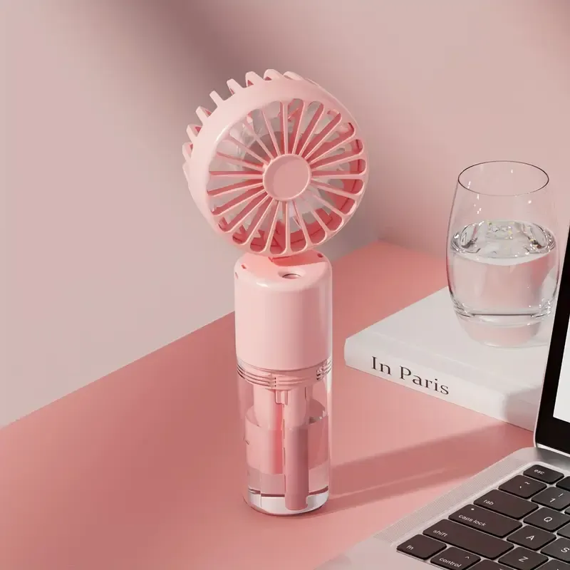 Mini Foldable Handheld Fan With Spray Mister
