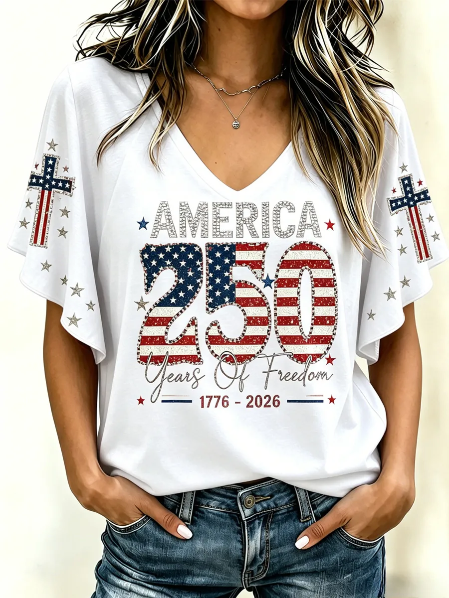 Women's USA 250th Anniversary Casual Printed Top