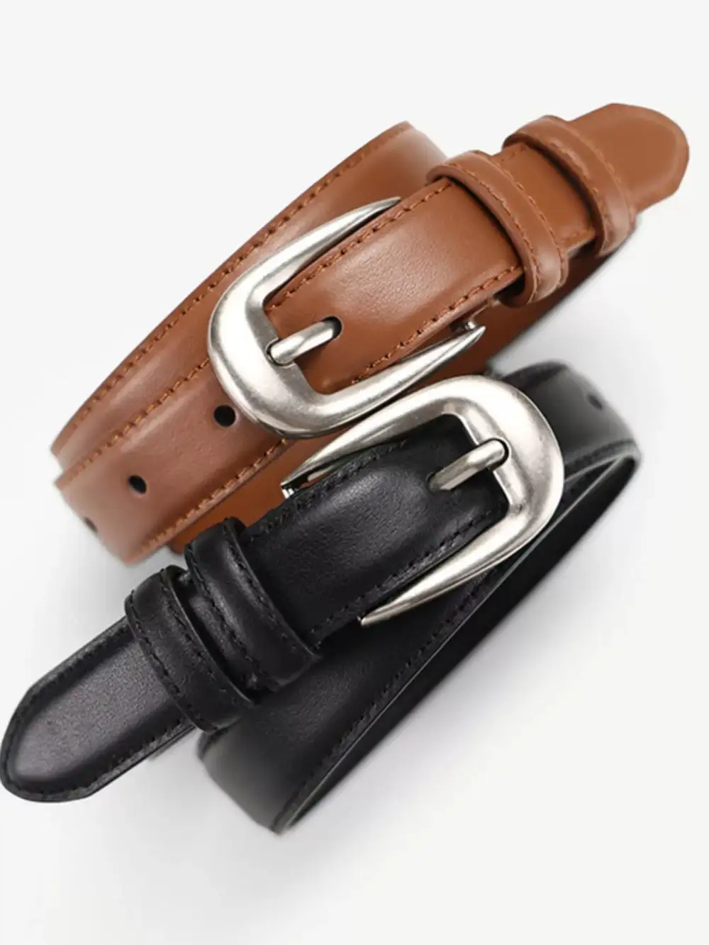 Everyday Classic Leather Belt with Buckle