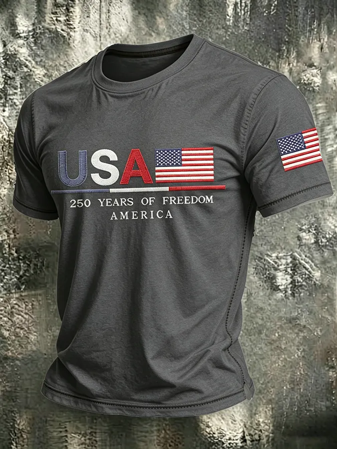 250Th Anniversary Embroidered Printed Round Neck T-Shirt In The United States