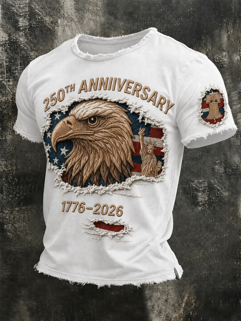 Men'S Vintage American Independence Day Printed T-Shirt
