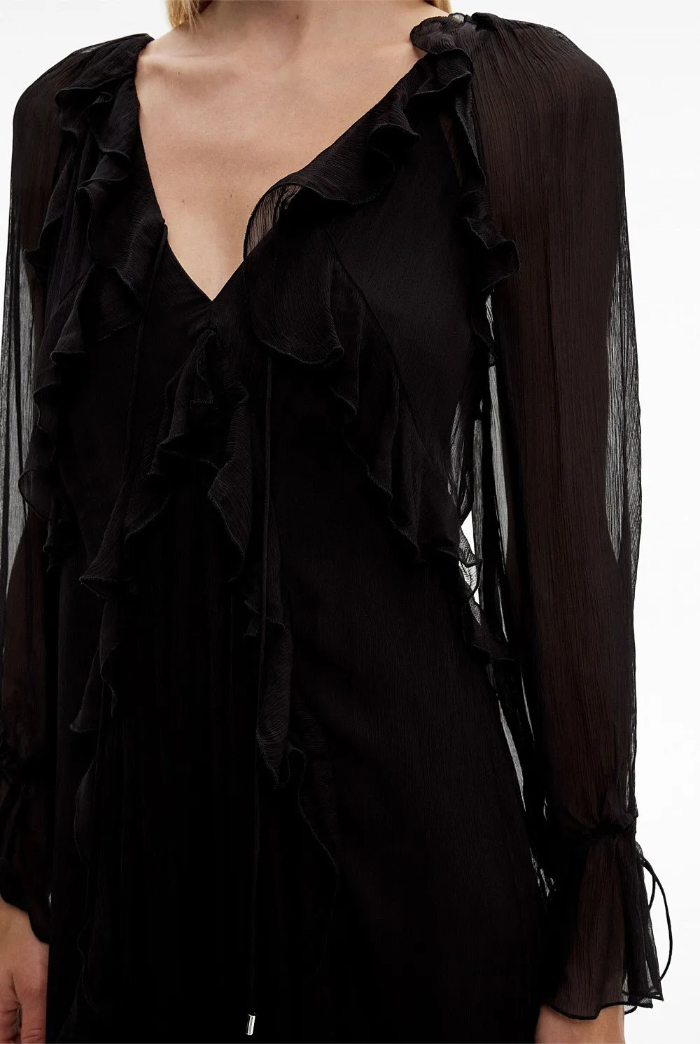 Ruffled V-Neck Dress