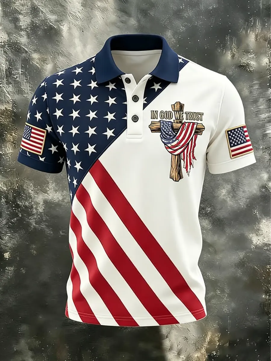 Men's American 250th Anniversary Faith Printed Polo Shirt
