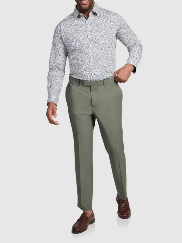 OLIVE GREEN DRESS PANTS WITH CLASSIC FIT FOR VERSATILE STYLING