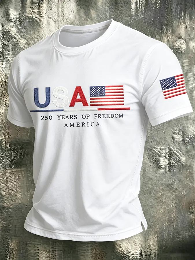 250Th Anniversary Embroidered Printed Round Neck T-Shirt In The United States