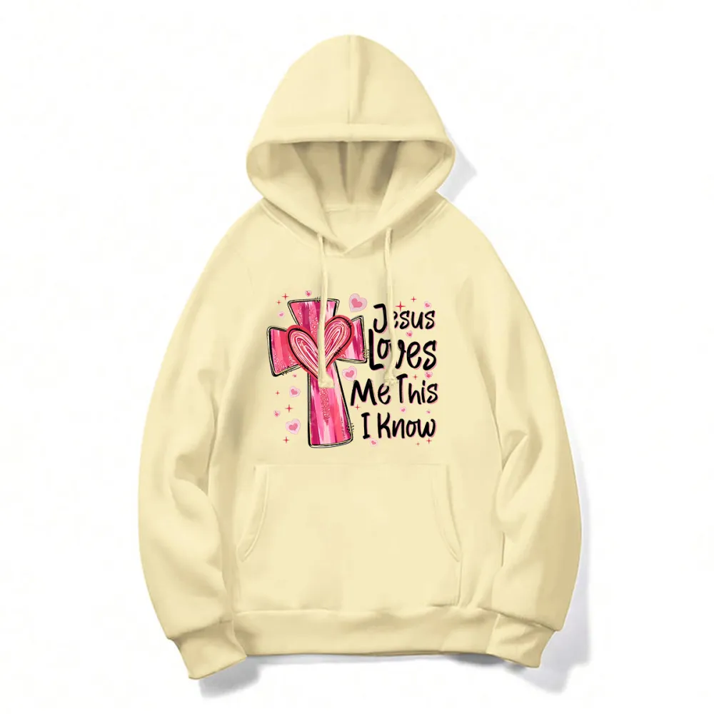 Jesus Loves Me This I Know Printed Long Sleeved Hoodies