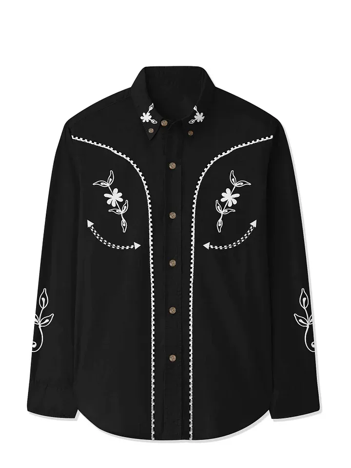 Western Classic Cowboy - 100% Cotton Long Sleeves Shirt