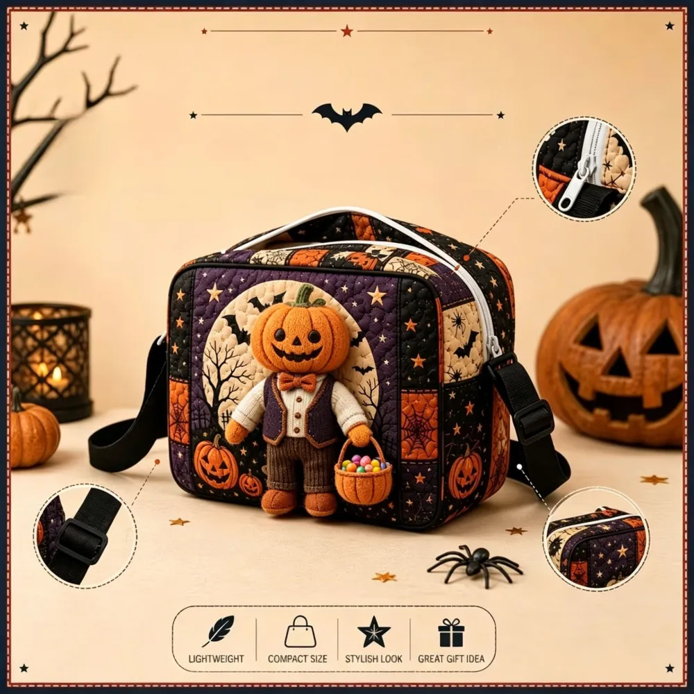 Women's Halloween Fashion Digital Print + Quilted Crossbody Bag