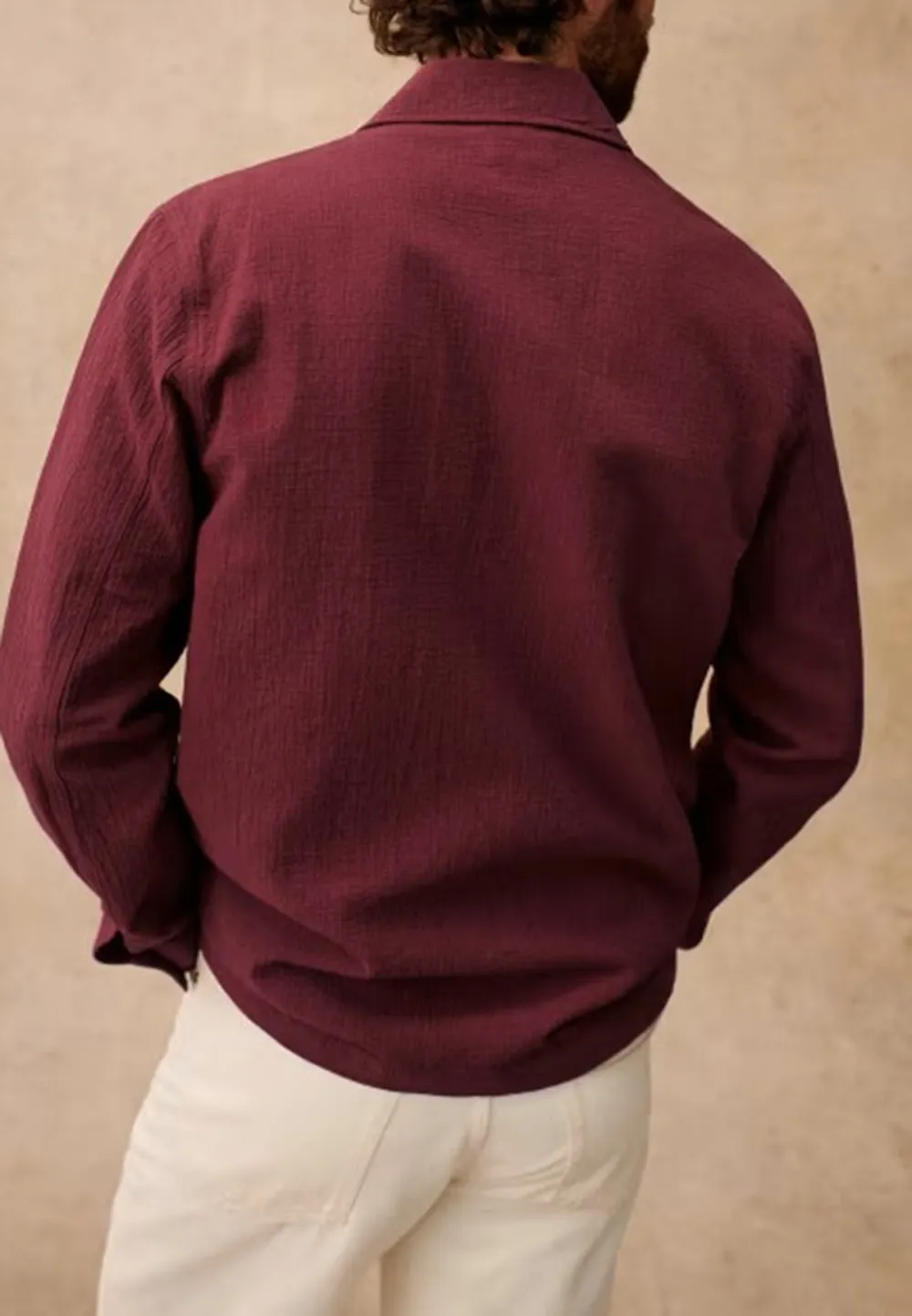  Coton Texture Jacket-Raspberry