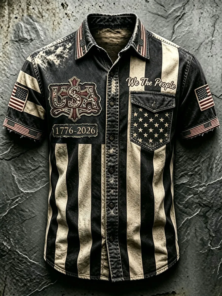 Men'S 250Th Anniversary National Faith Print  Shirt