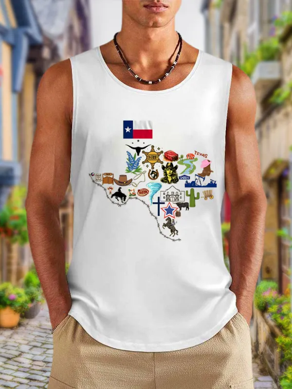 Men'S Texas Strong Casual Crew Neck Vest