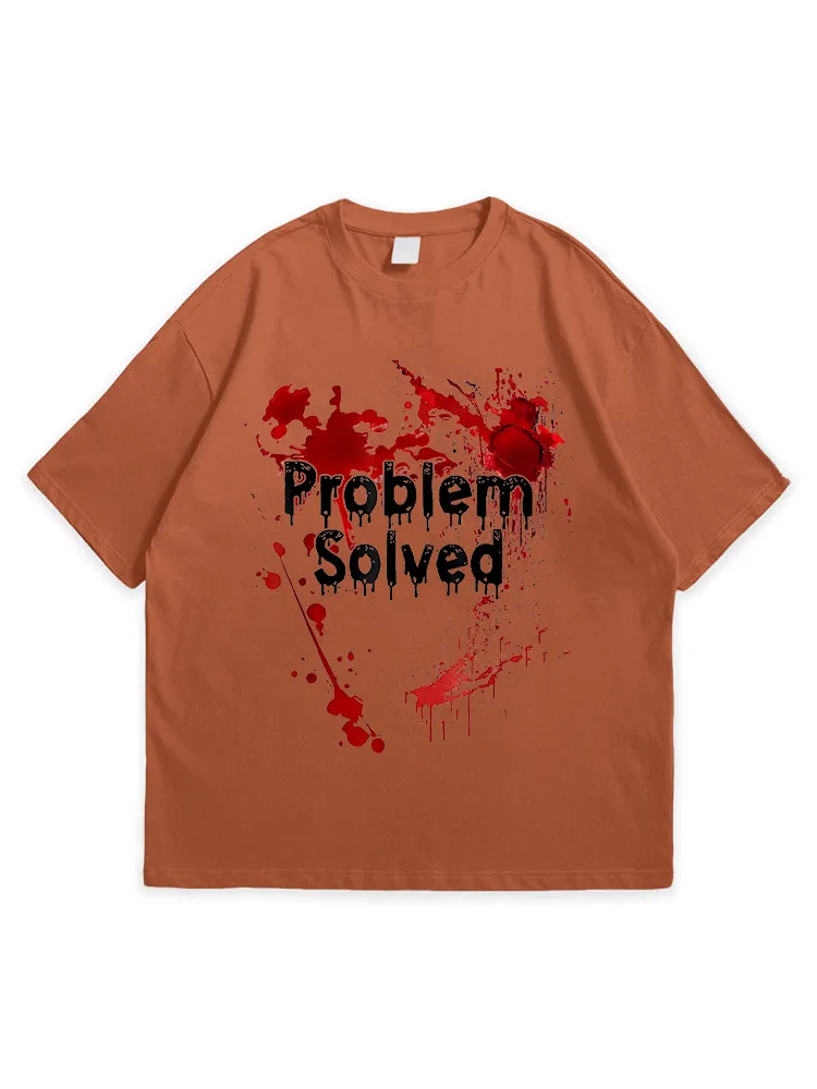 Men'S Halloween Problem Solved Comfortable Round Neck  T-Shirt