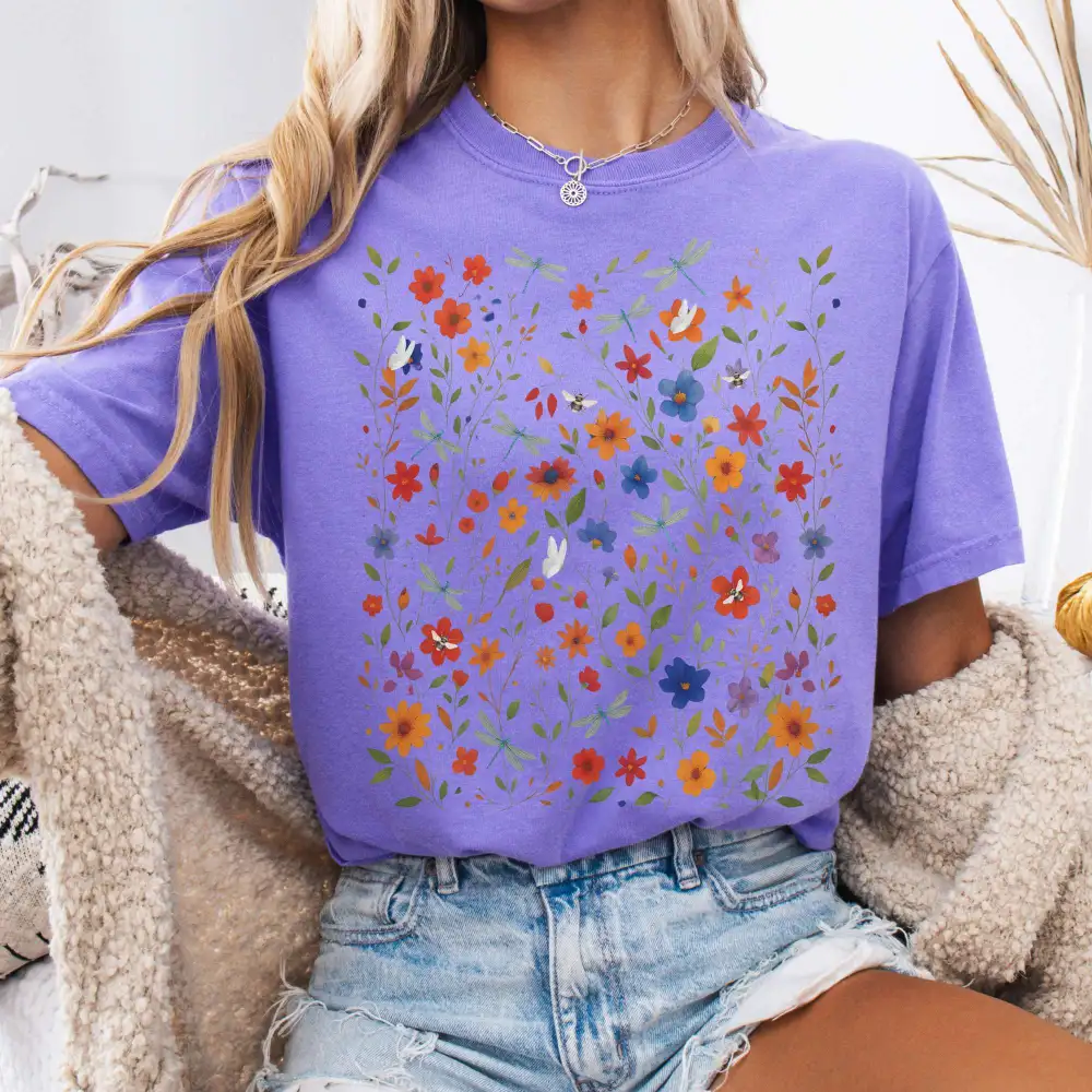 Dragonfly Wildflowers T-Shirt