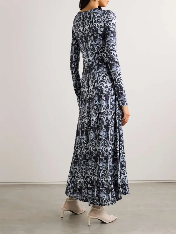 Abstract Print Maxi Dress