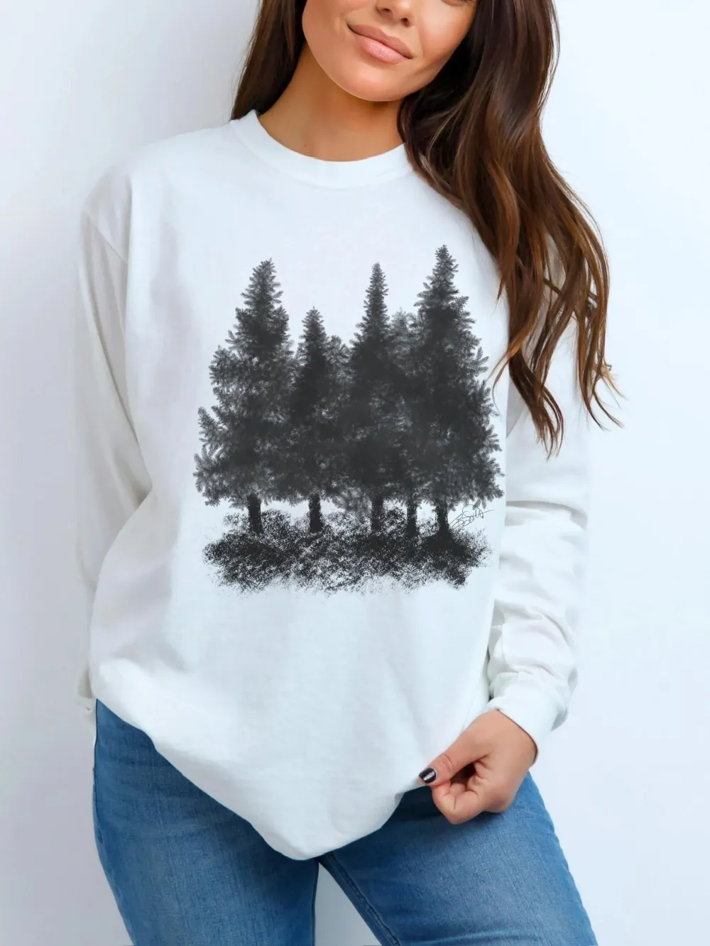 Pine Forest Print T-Shirt
