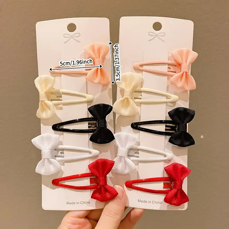 Set of Colorful Bow Hair Clips for Girls