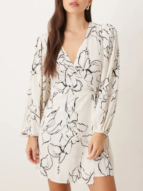 Tied Waist Surplice Dress