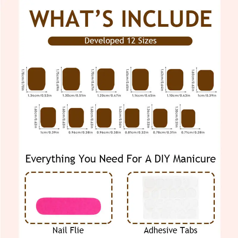 Nailhour 24Pcs Autumn Rhinestone Medium Square Press On Nails