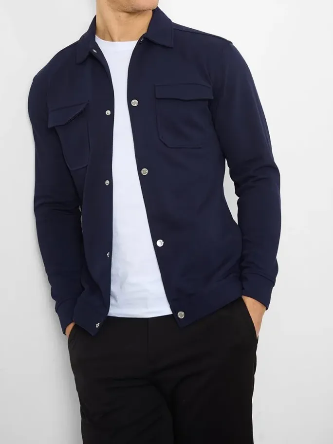 Navy Daily Leisure Soft Outerwear