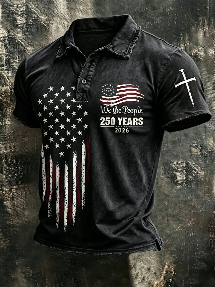Men'S 250Th Anniversary Faith Printed Casual Polo Shirt