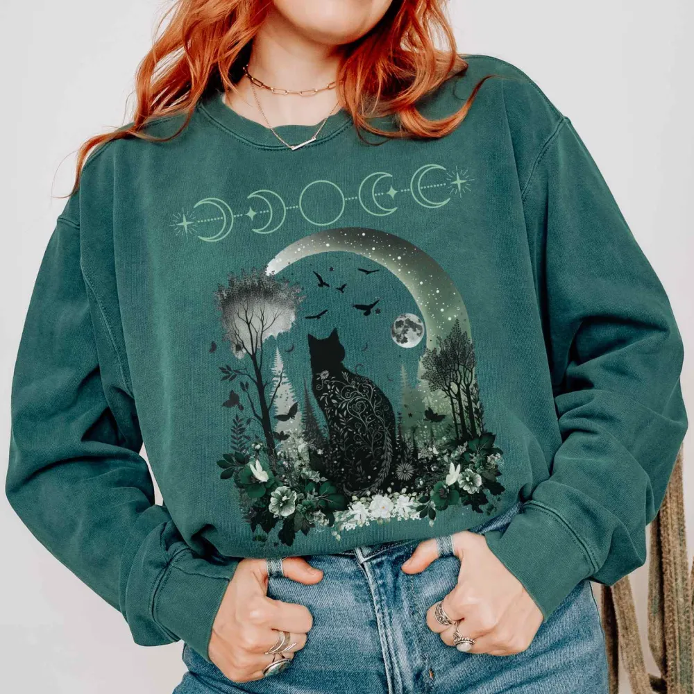 Mystical Black Cat Sweatshirt