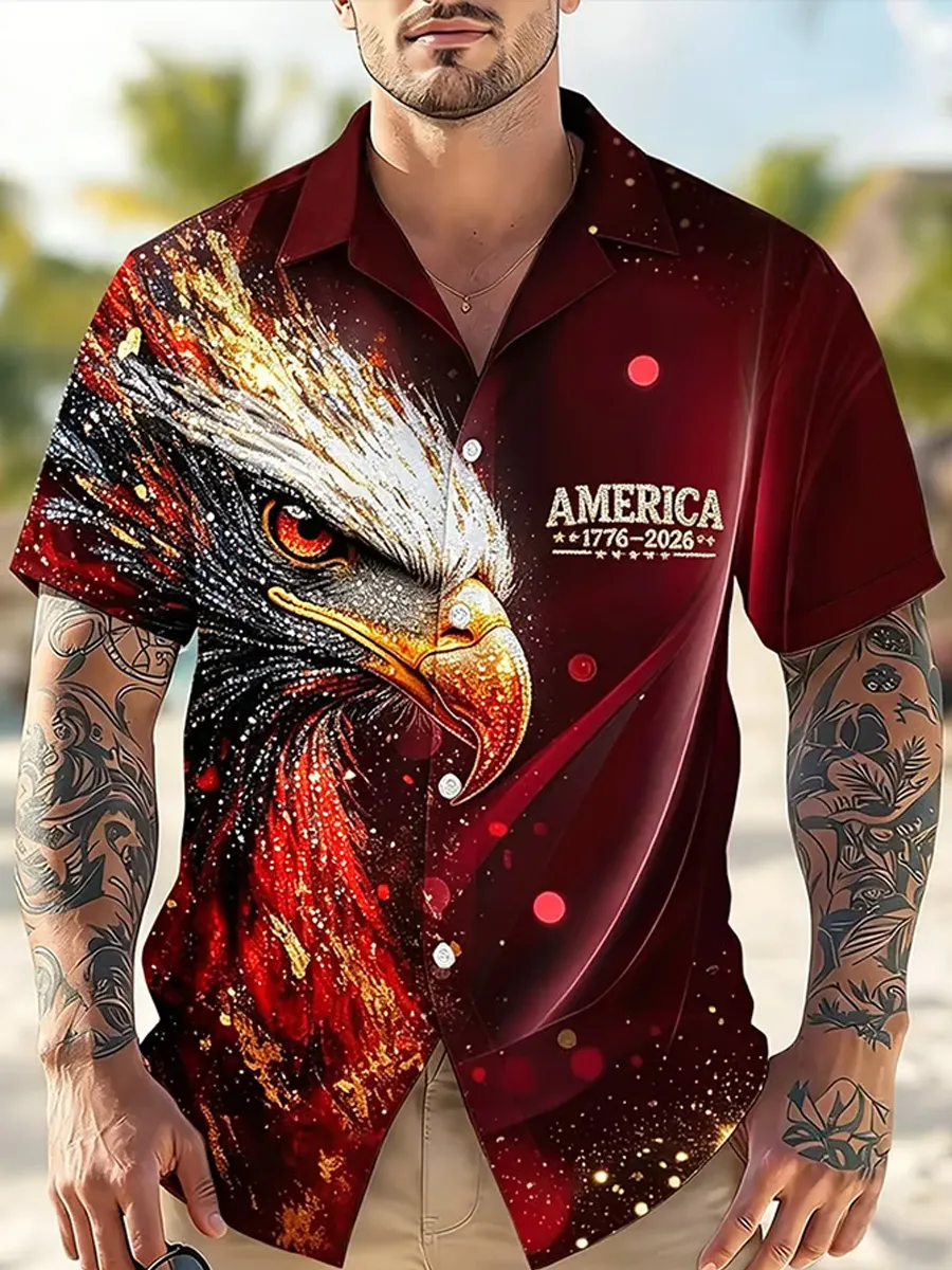 Men's America 250th Anniversary Art Print Casual T-Shirt