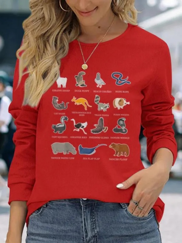 Animal Graphic Round Neck Tee