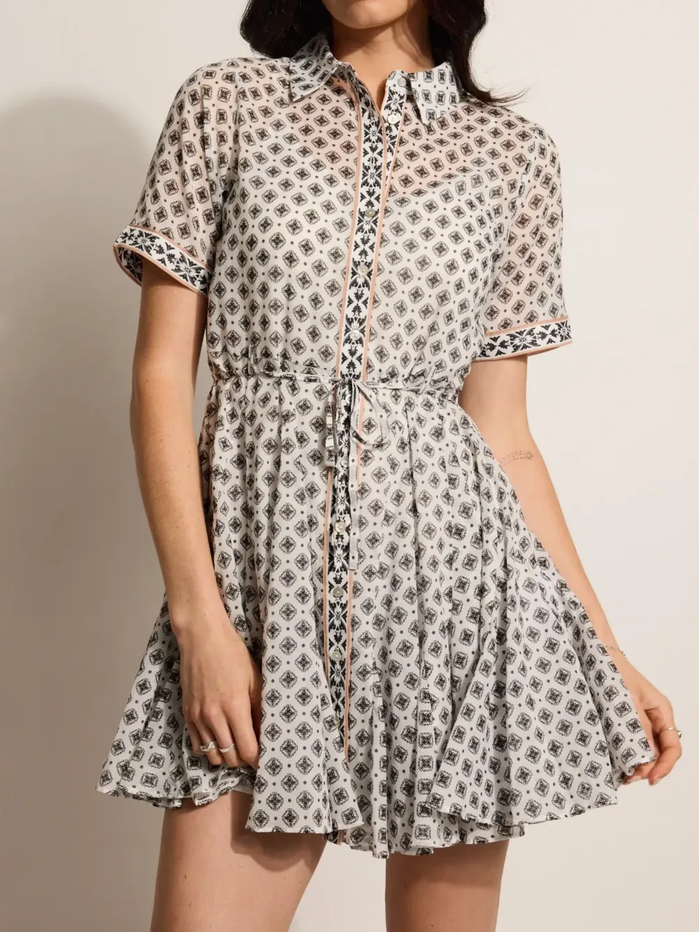 Print Poppy Frill Hem Dress