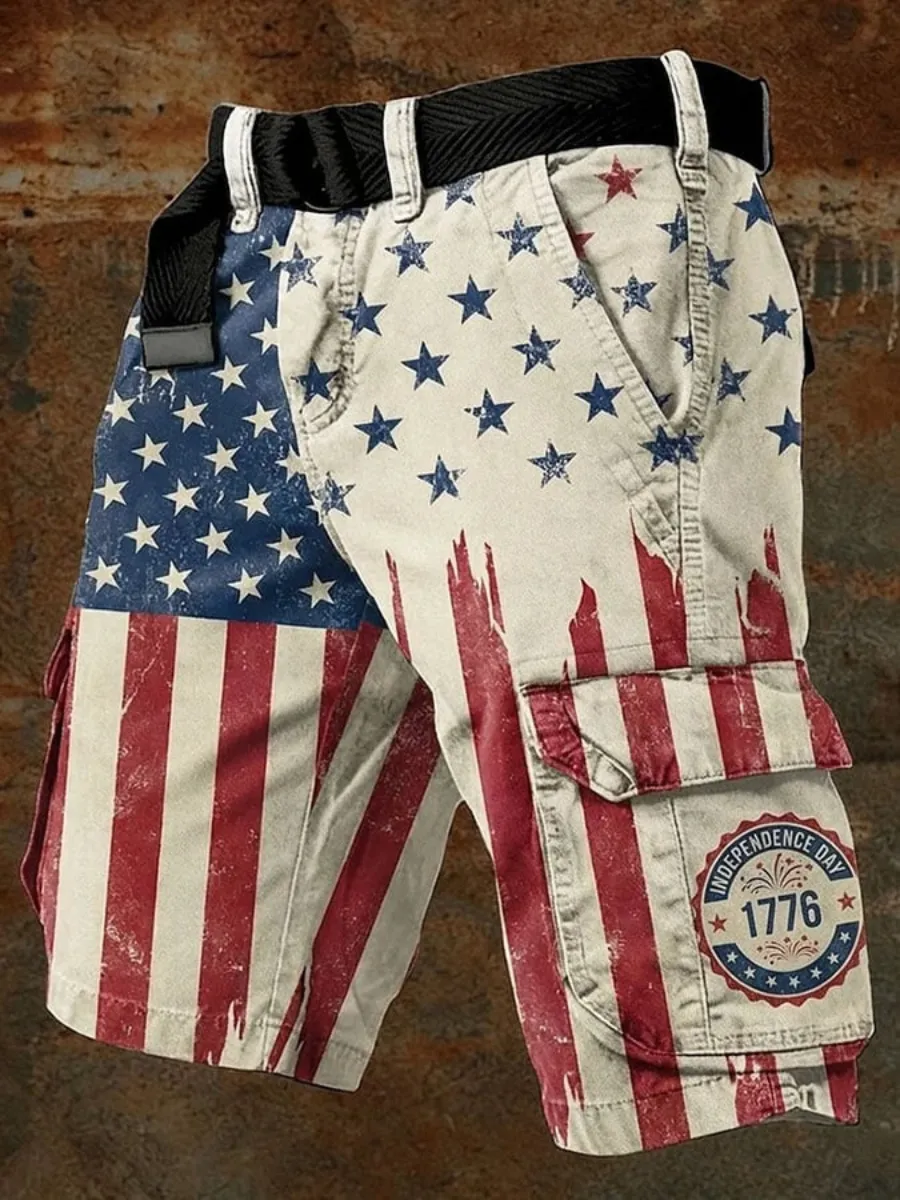 Men's American Flag Printed Shorts
