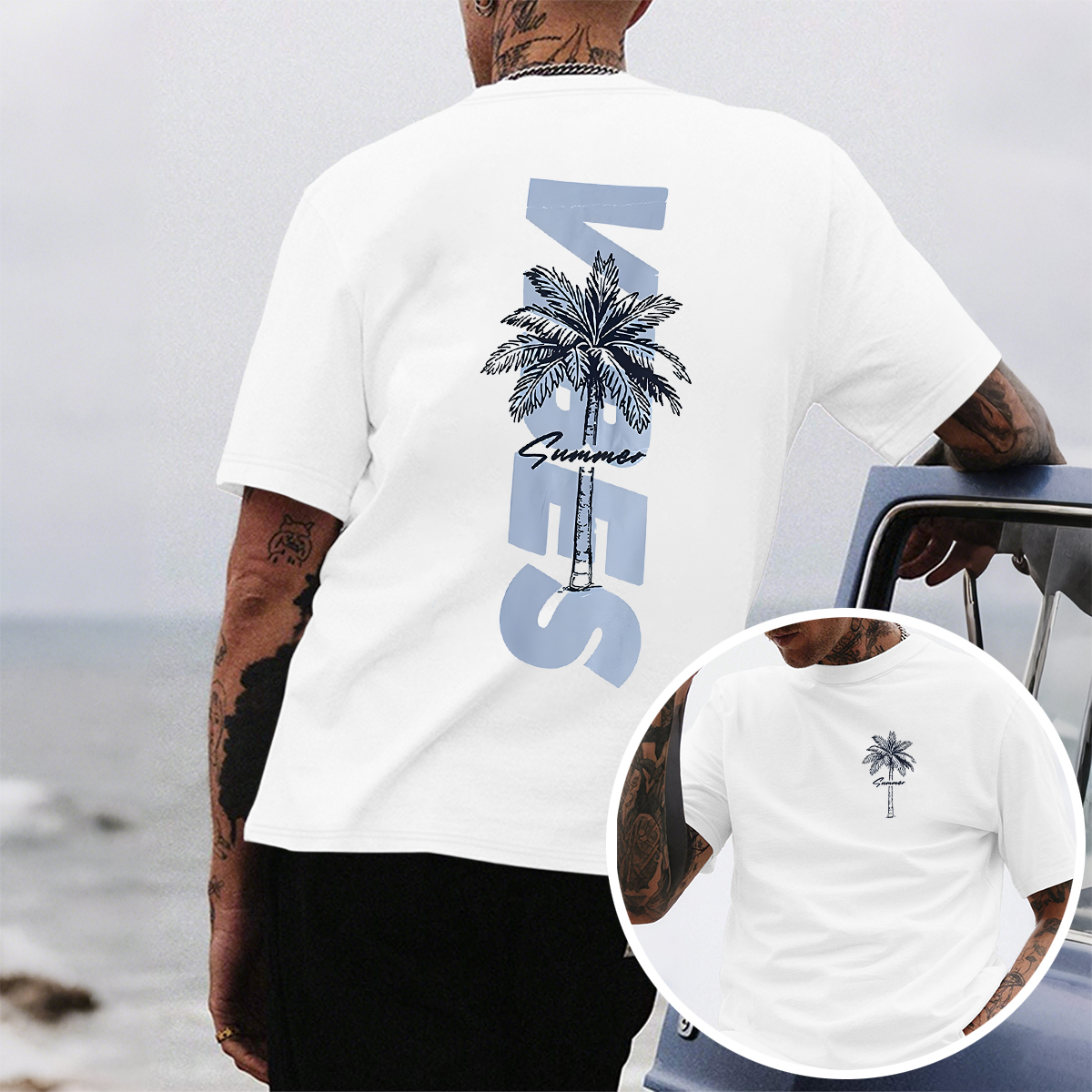 Palm Tree Summer Vibe Graphic T-Shirt
