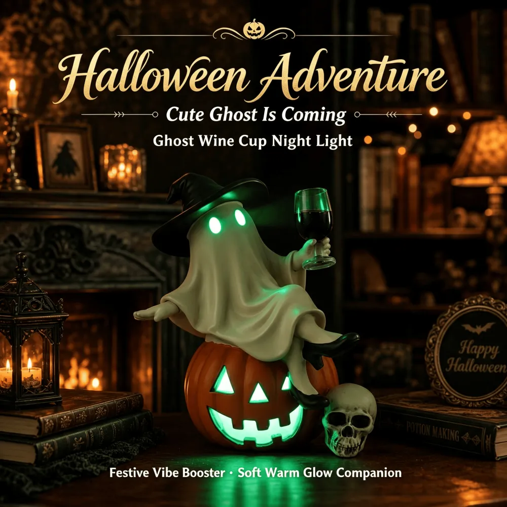 Halloween Ghost Pumpkin Ornament Glowing Night Light