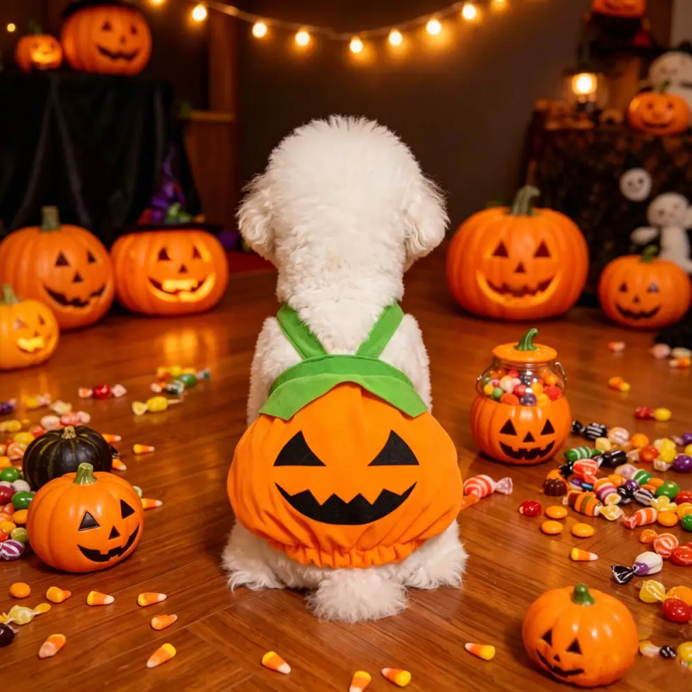 Halloween Pumpkin Pet Overalls Holiday Party
