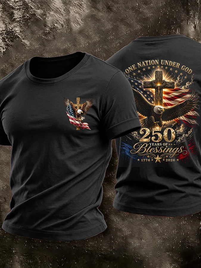 Men'S American Flag Faith Printed Casual T-Shirt