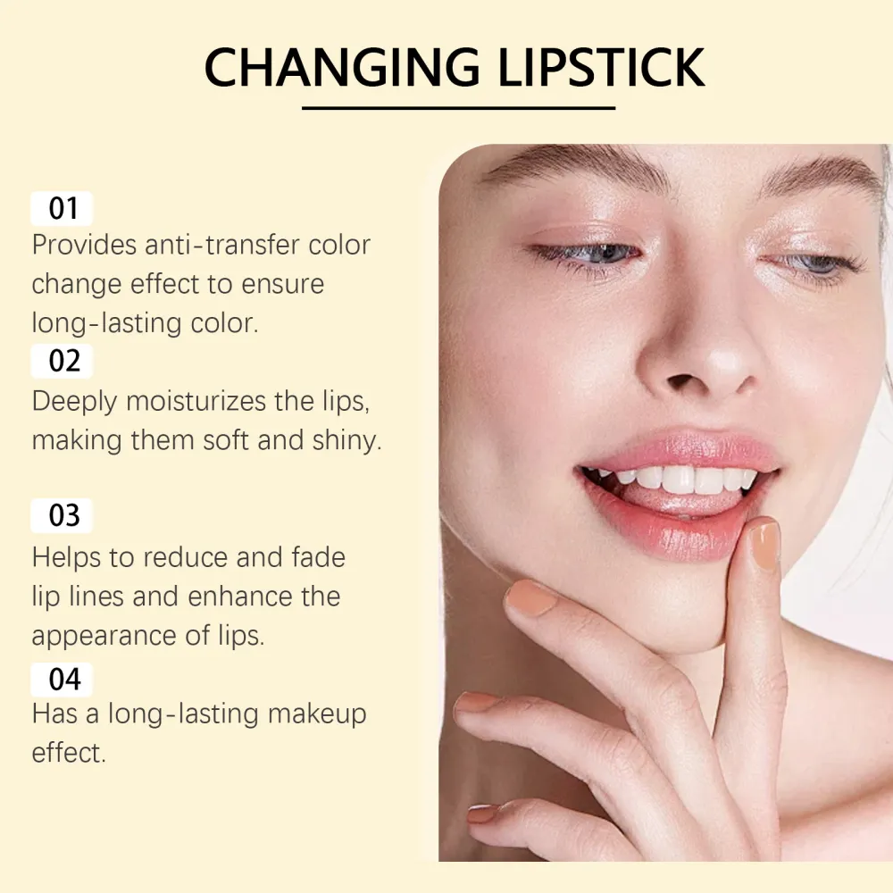 Jaysuing Gold Foil Color-Changing Nourishing Lipstick – Mildly nourishes, pampers lip skin, and delivers hydrating care for a dewy, healthy pout!-£FDC