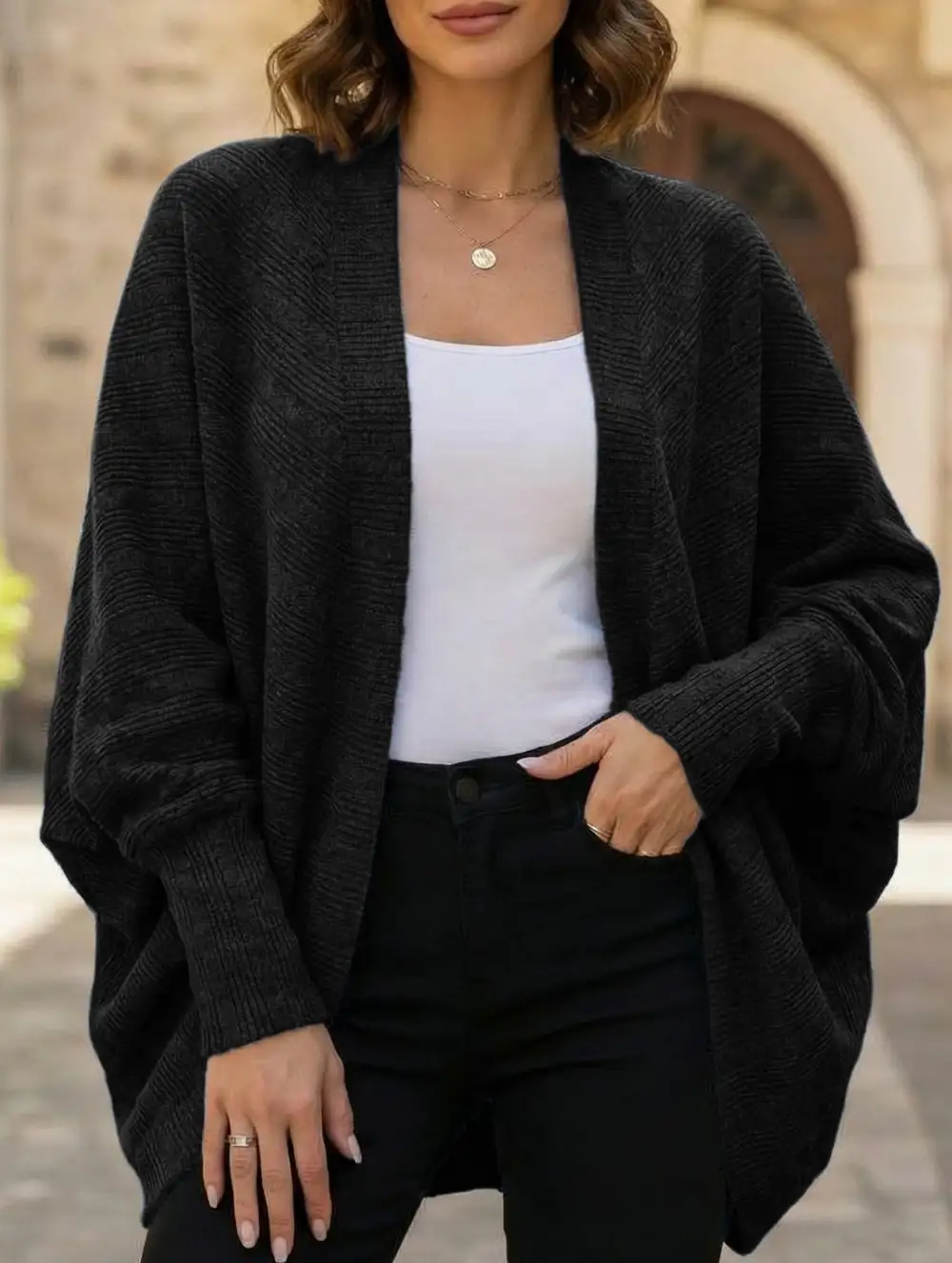 Mid Length Knitted Cardigan