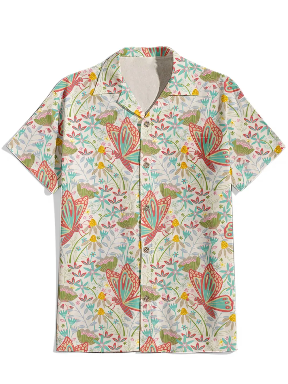 Tangled Garden Butterflies Pastel - 100% Cotton Shirt