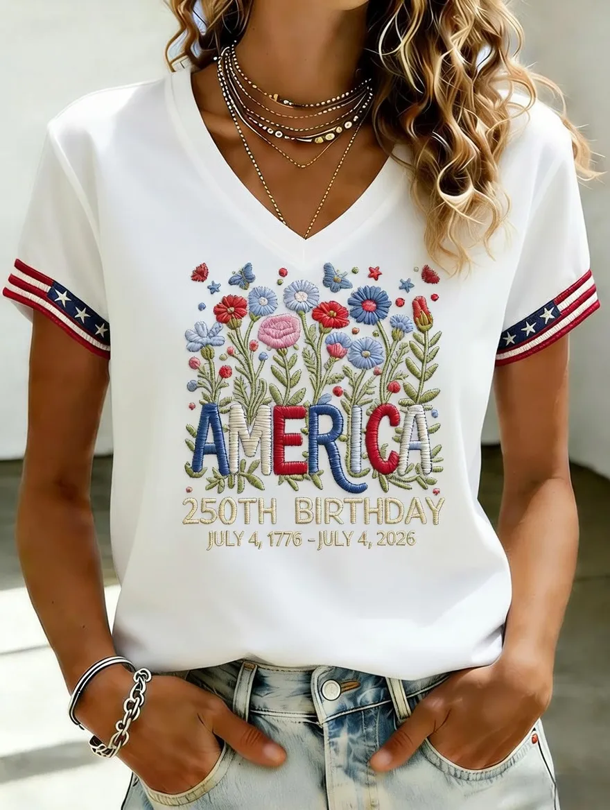 Women's 250th Anniversary Printed Short-Sleeved T-Shirt