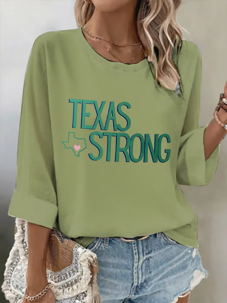 Women'S TEXAS STRONG Comfortable Breathable Round Neck T-Shirt