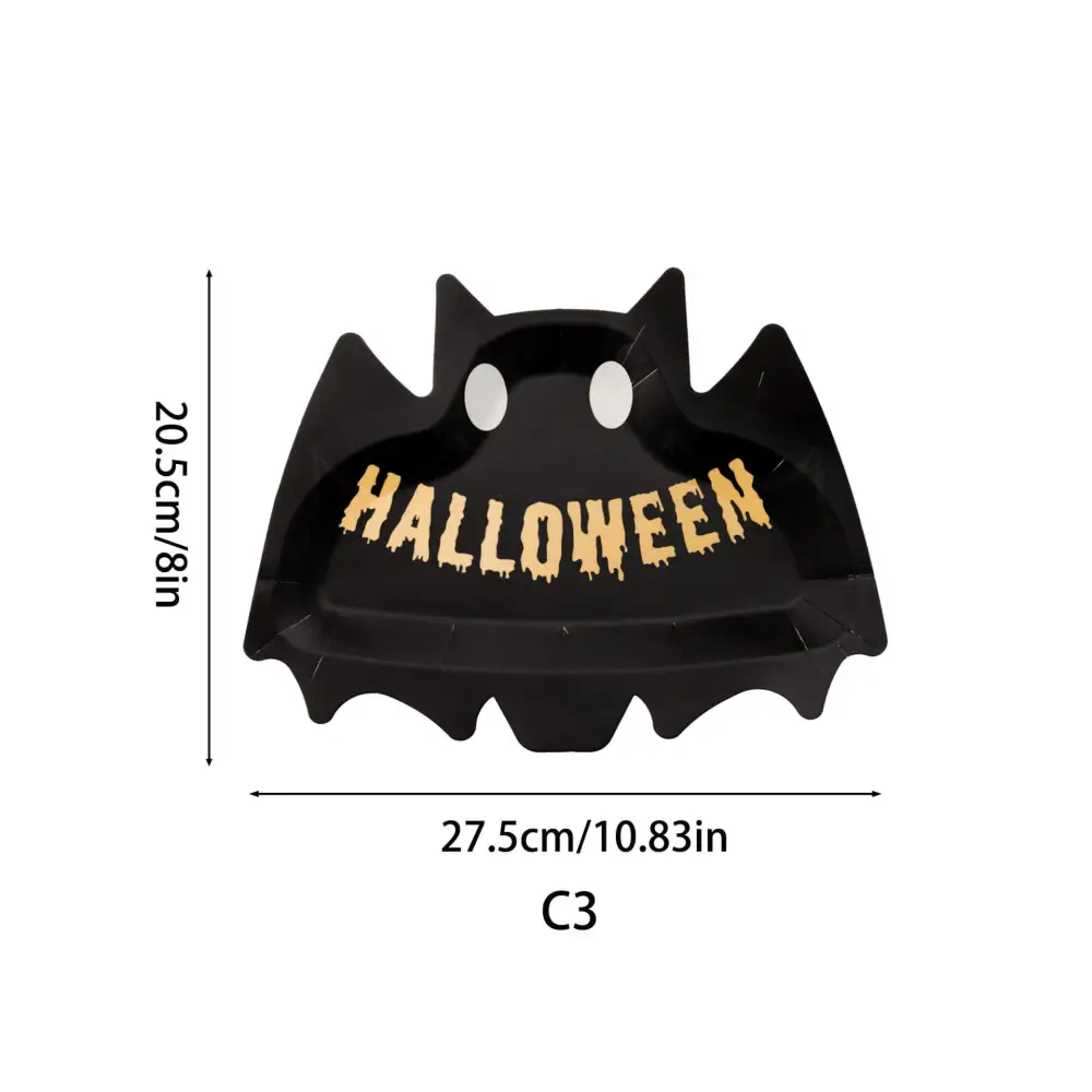 10 Pcs Halloween Series Bat Birthday Party Alien Paper Plates (Disposable)