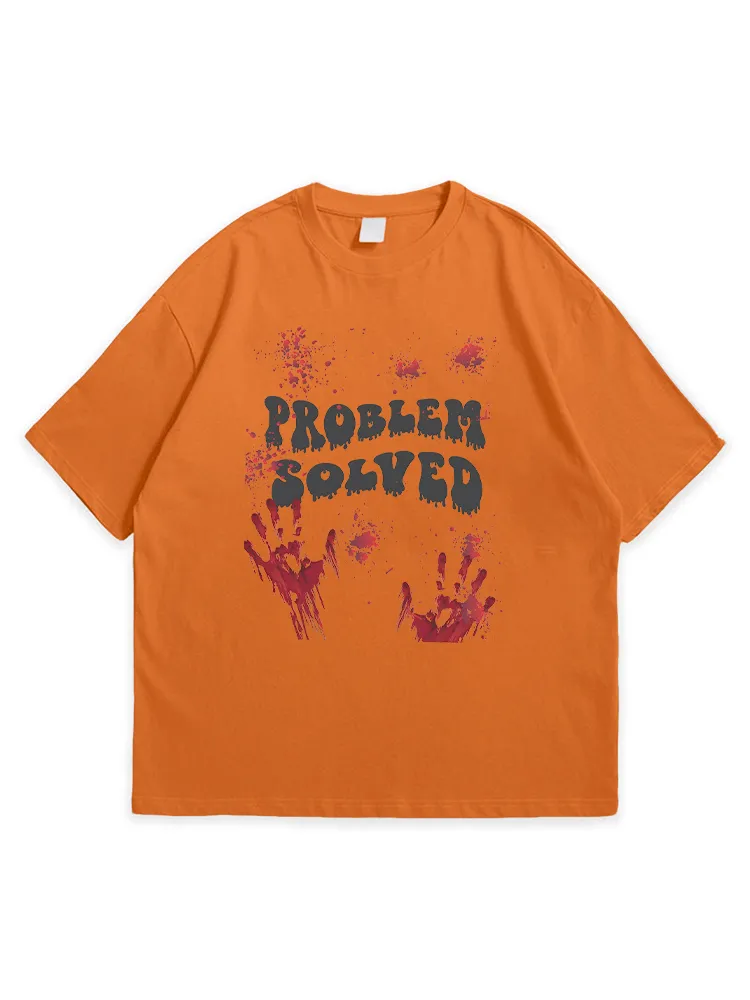 Men'S Halloween PROBLEM SOLYED Leisure Simple Round Neck Top Tshirt