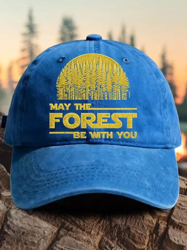 Retro May The Forest Be With You Print Baseball Cap