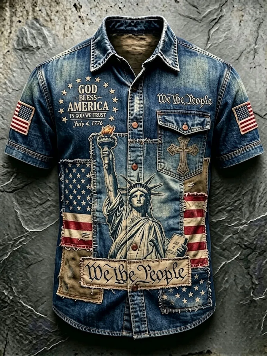 Men'S 250Th Anniversary National Faith Print  Shirt