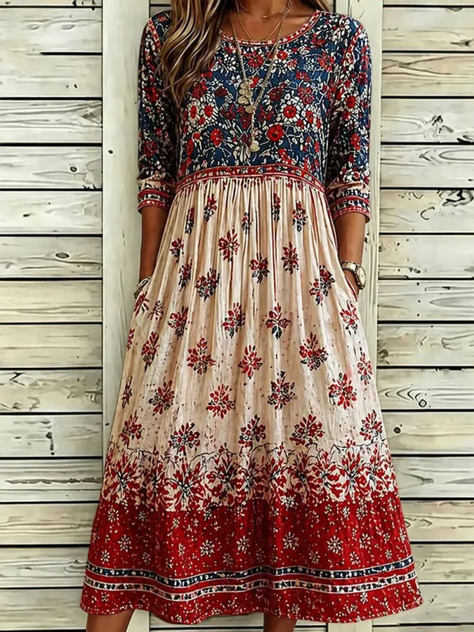 Women'S Casual American Independence Day Flag Print Art Casual Dress