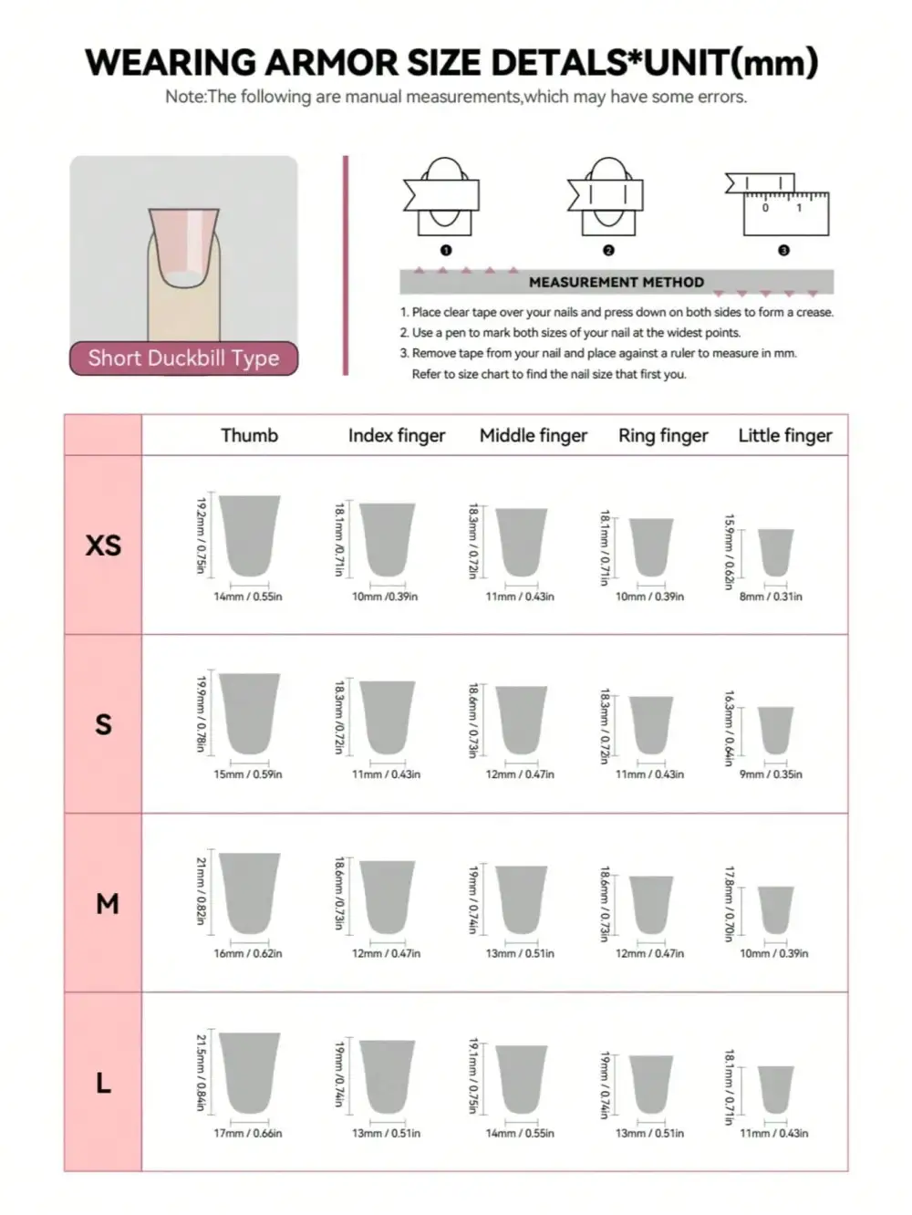 Nailhour 10Pcs Handmade Short Duck Y2K Colorful Press On Nails