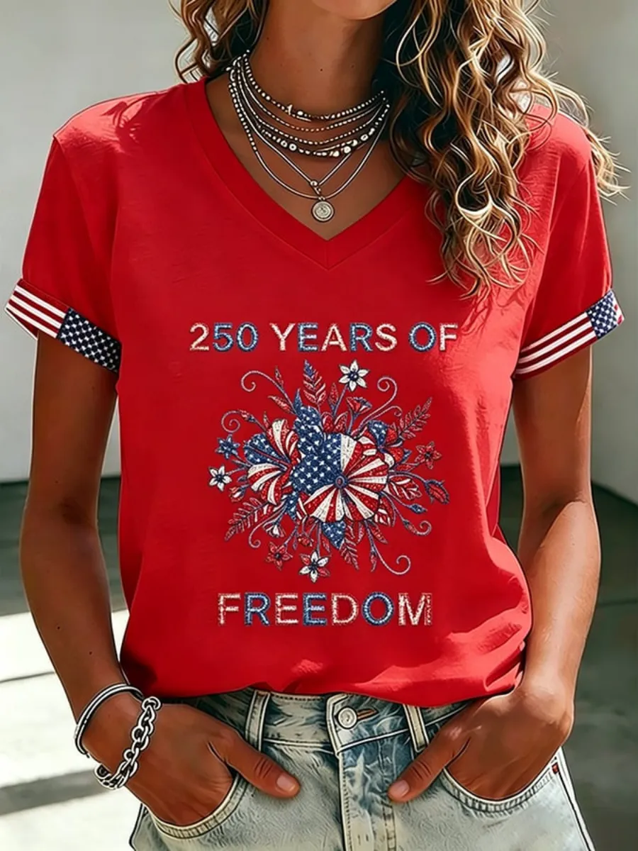 Women's American 250th Anniversary Printed T-Shirt