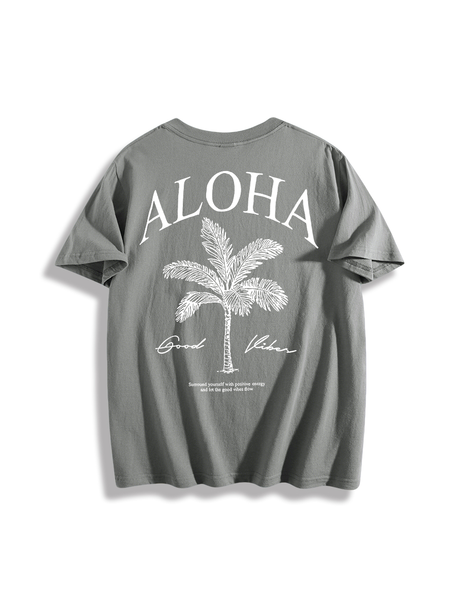 Coconut Tree Print Multi-Color Short Sleeves