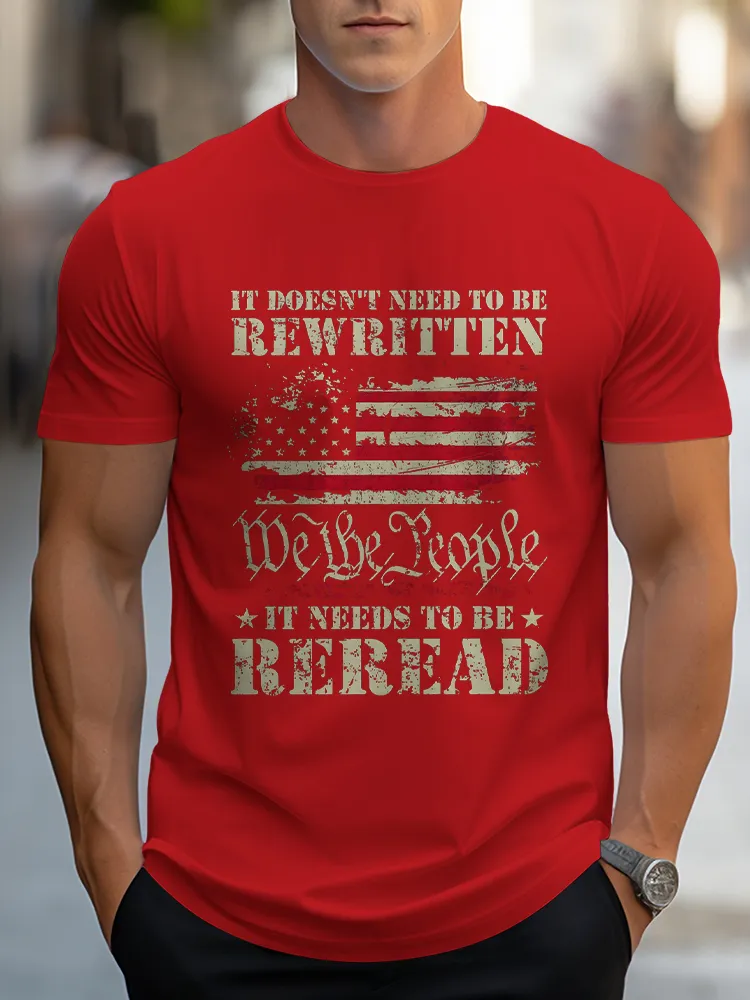 Men'S It Needs To Be Reread Crew Neck Short Sleeve T-Shirt