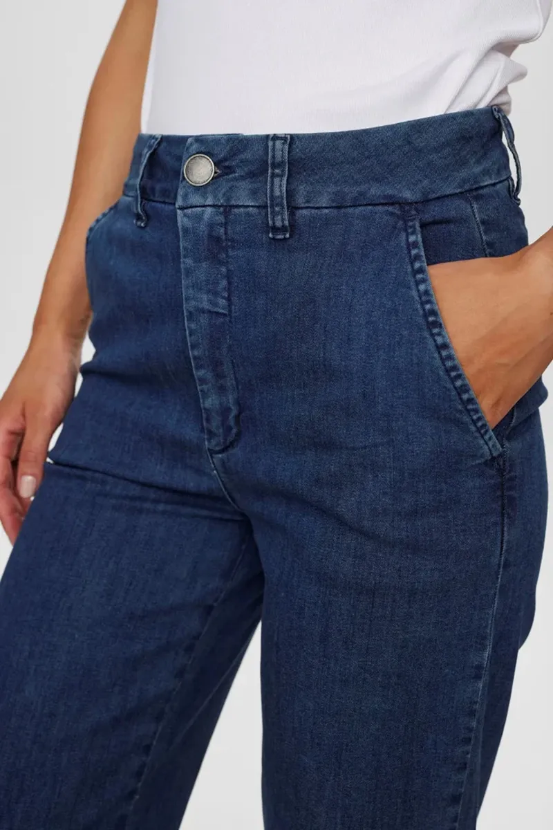 Casual Straight Leg Denim Trousers