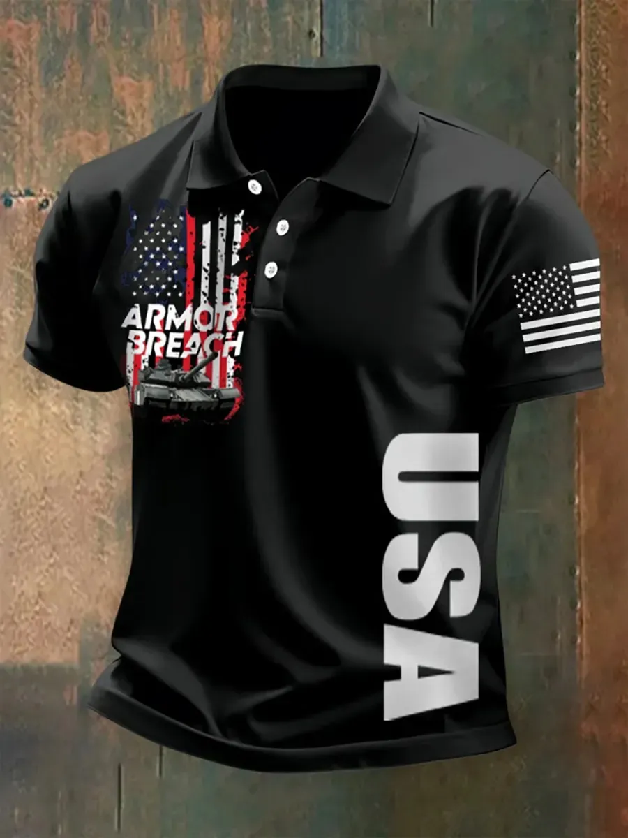 Men's USA 250th Anniversary Print Polo Shirt